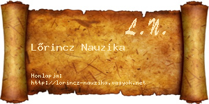 Lőrincz Nauzika névjegykártya